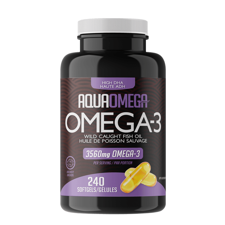 AquaOmega Omega-3 High DHA 240 Softgels - Wellness Supplement