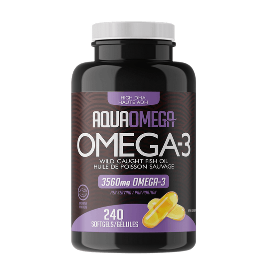 AquaOmega Omega-3 High DHA 240 Softgels - Wellness Supplement