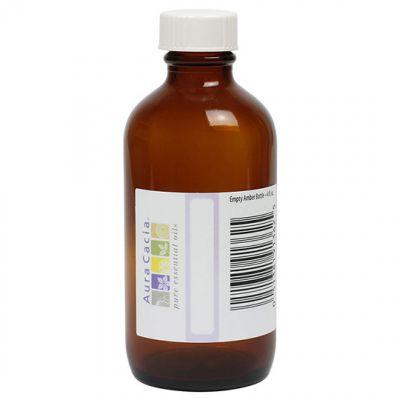 Aura Cacia Amber Glass Bottle with Cap - Empty 118ml