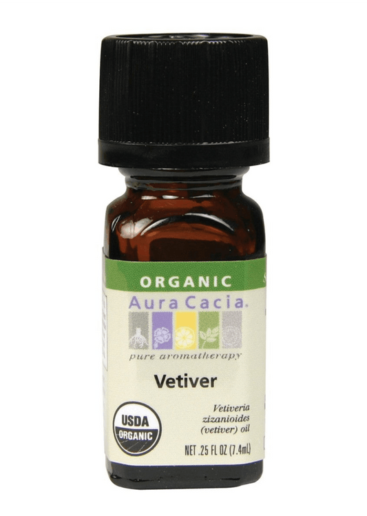 Aura Cacia Vetiver Certified Organic Essential Oil 7mL