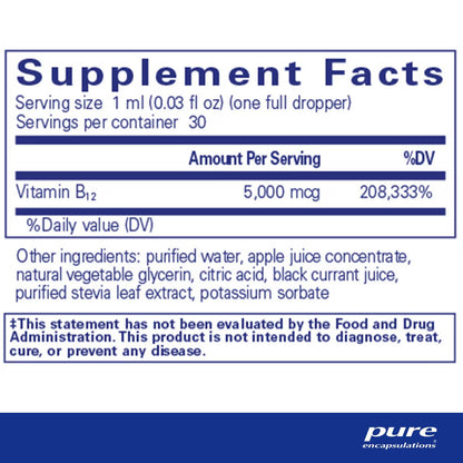 Pure Encapsulations B12 5000 liquid 30mL
