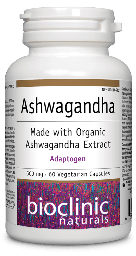 Bioclinic Naturals Ashwagandha 600mg 60 Veg Capsules 