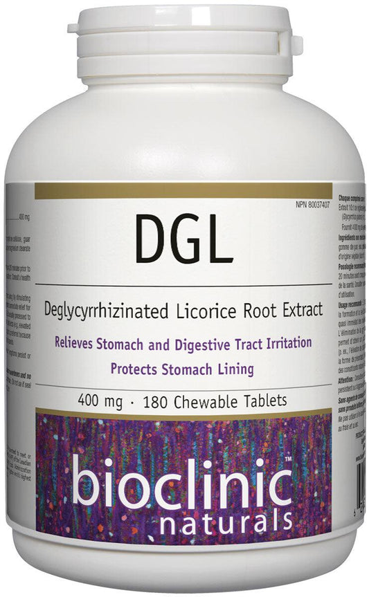 Bioclinic Naturals DGL 400mg 180 Chewable Tablets 