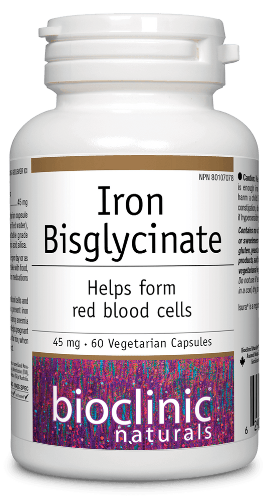 Bioclinic Naturals Iron Bisglycinate 60 Veg Capsules 