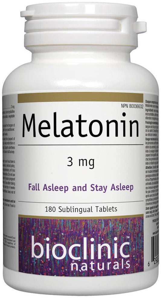 Bioclinic Naturals Melatonin 3 mg 180 Sublingual Tablets 