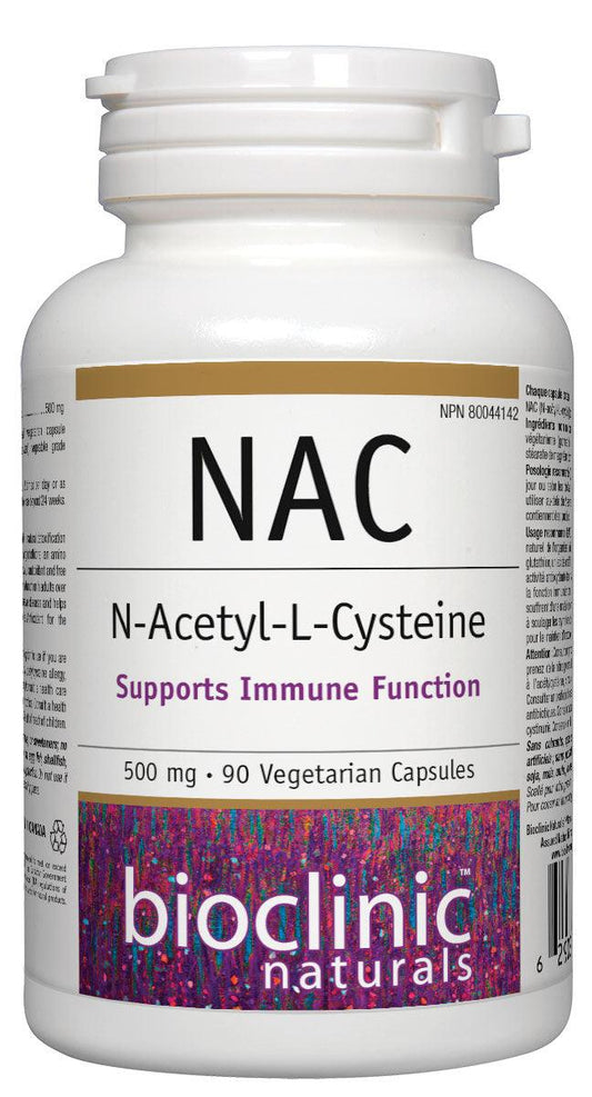 Bioclinic Naturals NAC N-Acetyl-L-Cysteine 500mg 90 Veg Capsules 