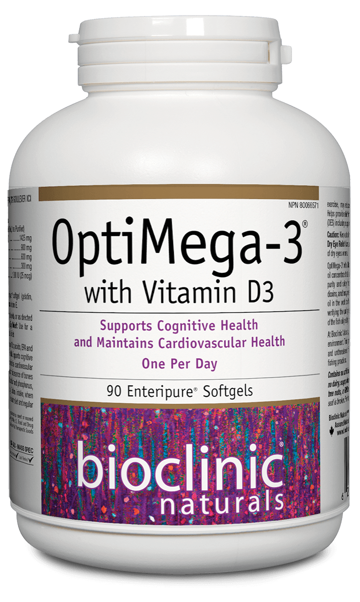 Bioclinic Naturals OptiMega-3 with Vitamin D3 90 Softgels 