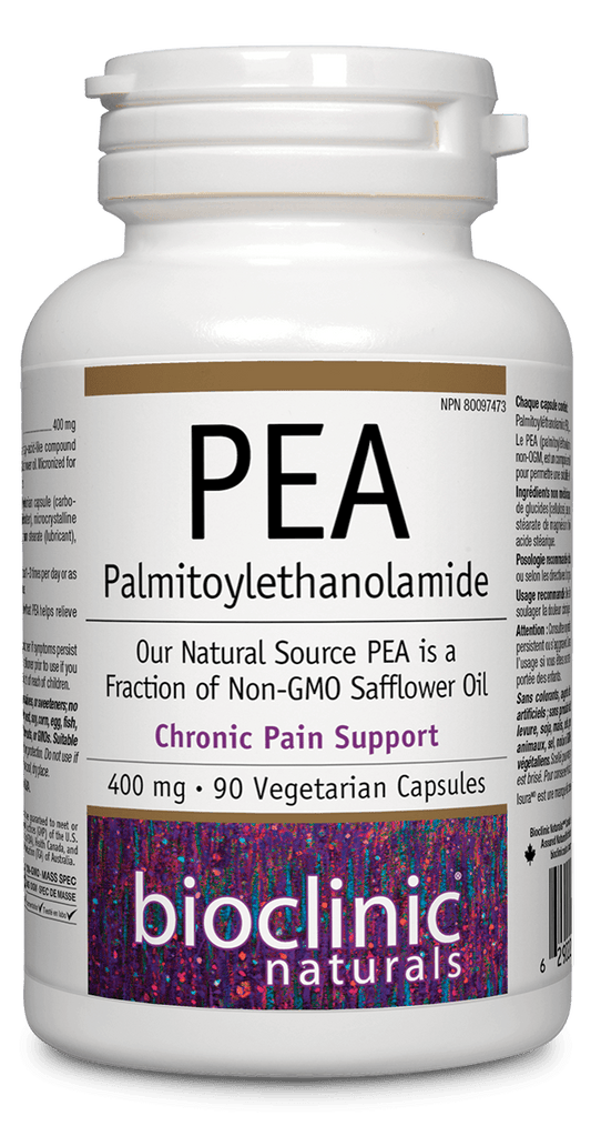 Bioclinic Naturals PEA (Palmitoylethanolamide) 400mg 90 Veg Capsules 