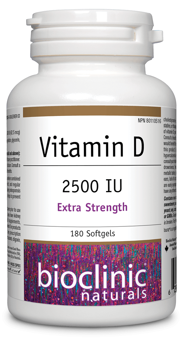 Bioclinic Naturals Vitamin D 2500IU 180 Softgels 