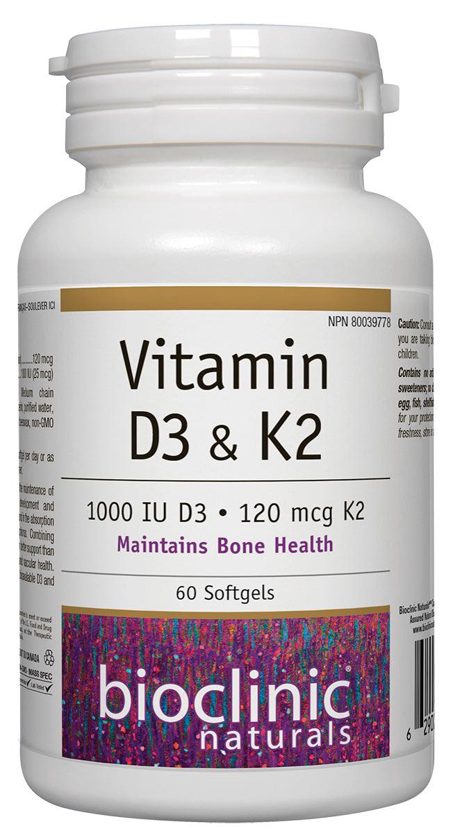 Bioclinic Naturals Vitamin D3 & K2 60 Softgels 