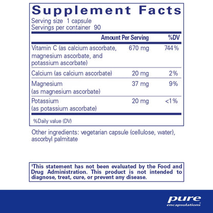 Pure Encapsulations Buffered Ascorbic Acid 90 Capsules
