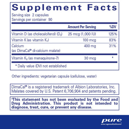 Pure Encapsulations Calcium K/D 180 Capsules