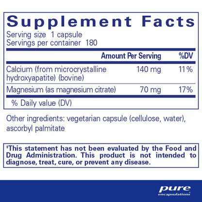Pure Encapsulations Calcium (MCHA) with Magnesium 180 Capsules
