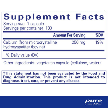 Pure Encapsulations Calcium (MCHA) 180 Capsules