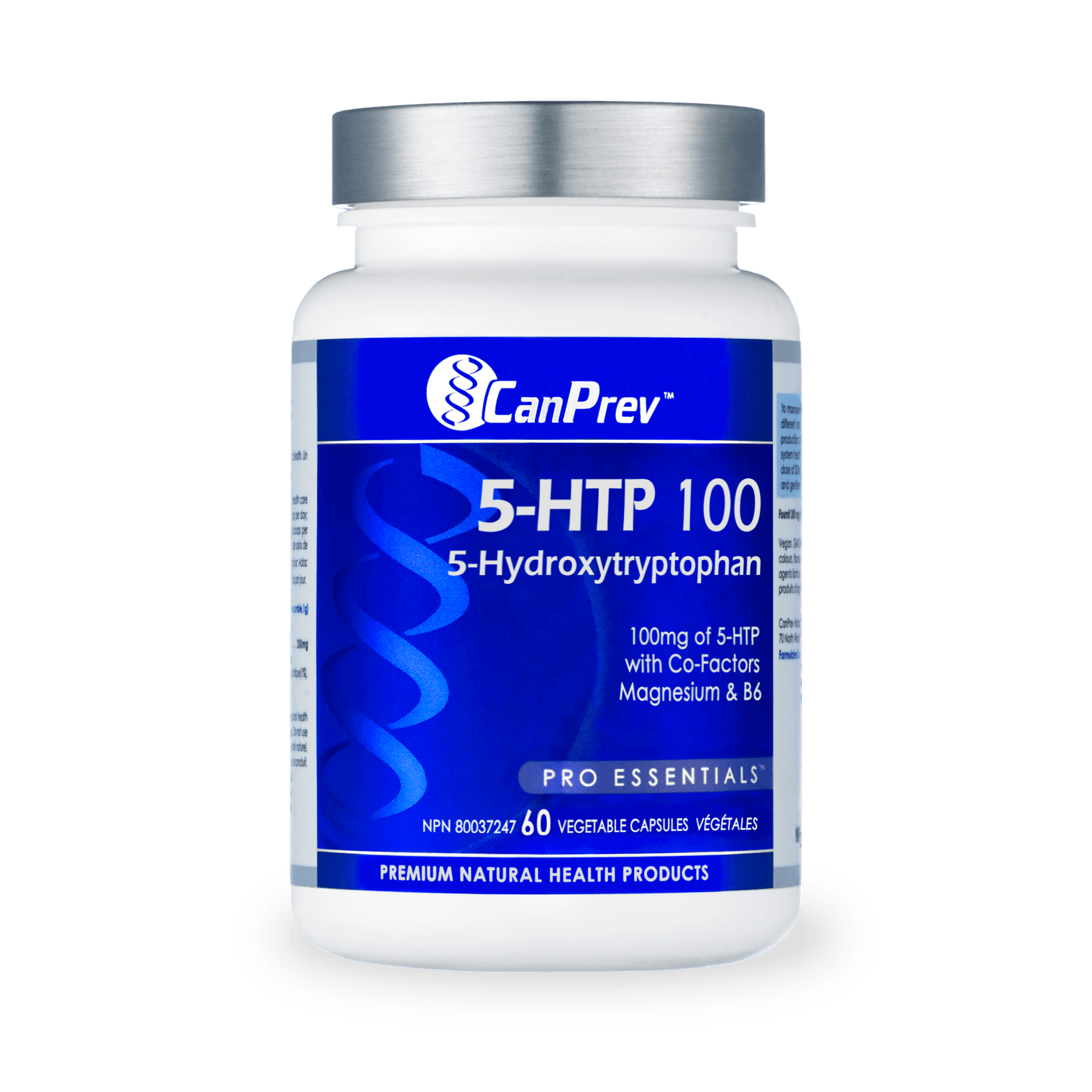 CanPrev 5-HTP 100 with B6 & Magnesium 60 Veg Capsules - Wellness Supplement
