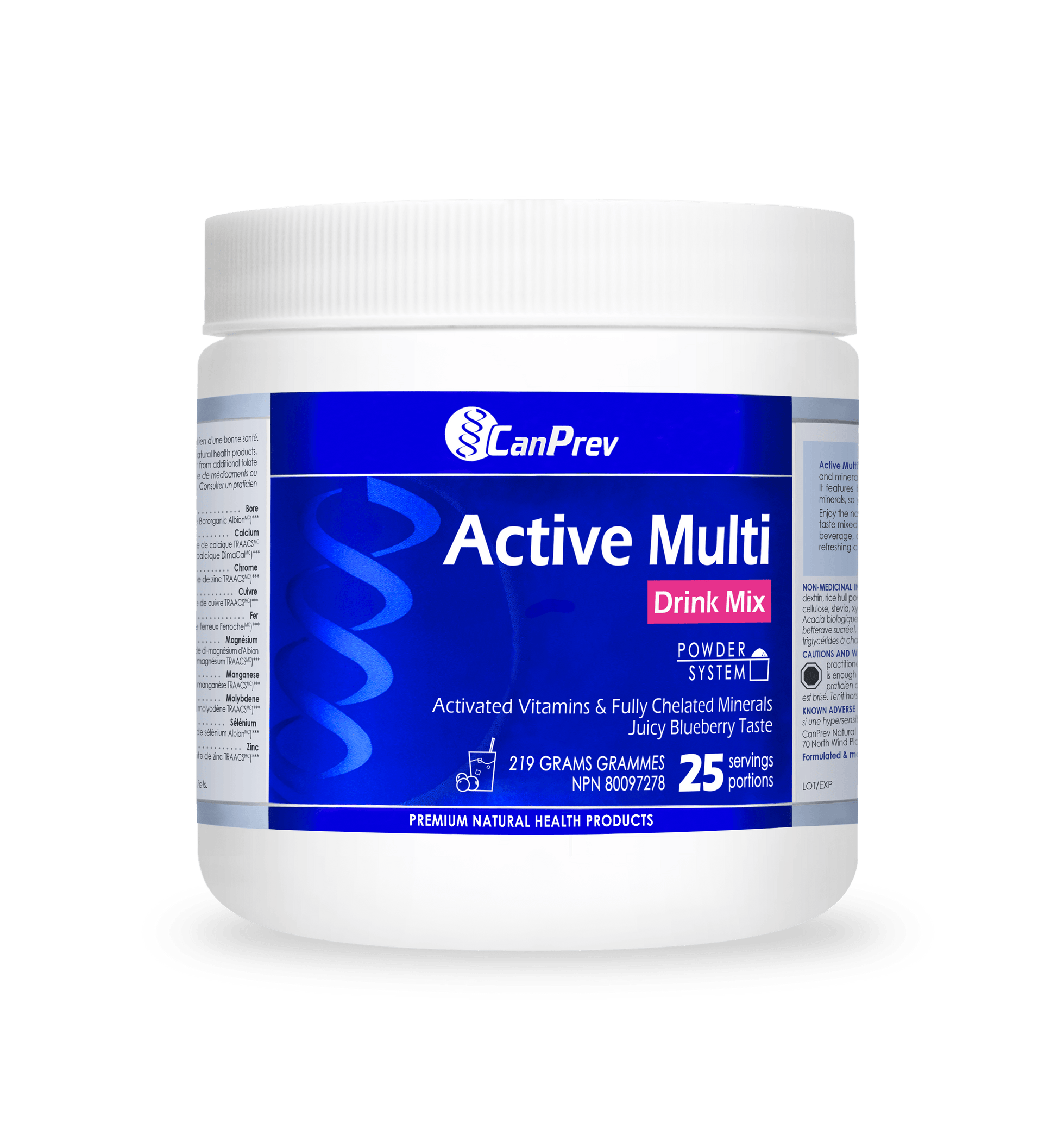 CanPrev Active Multi Drink Mix Juicy Blueberry 219g - Wellness Supplement