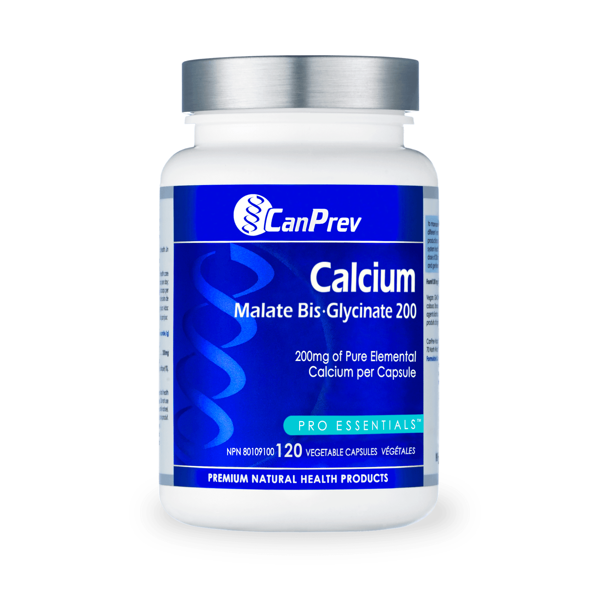 CanPrev Calcium Malate Bis-Glycinate 200 120 Veg Capsules 
