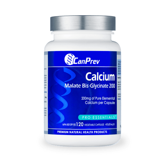 CanPrev Calcium Malate Bis-Glycinate 200 120 Veg Capsules 