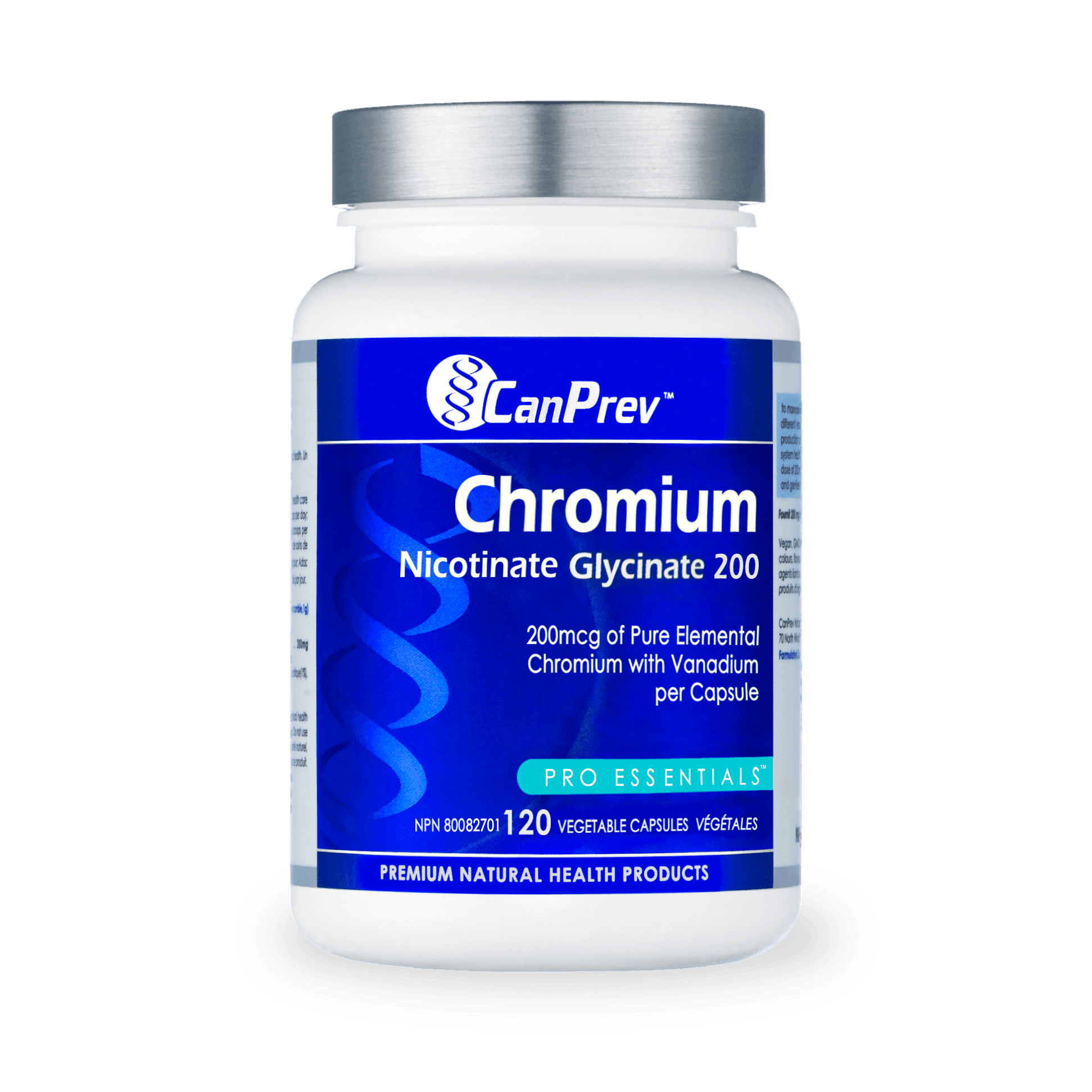 CanPrev Chromium Nicotinate Glycinate 200 120 Veg Capsules - Wellness Supplement
