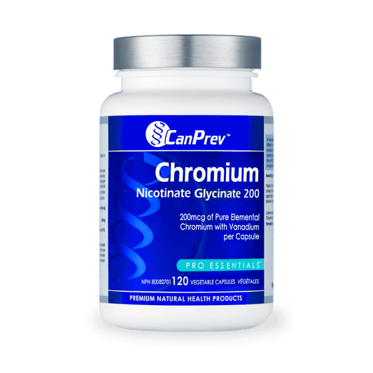 CanPrev Chromium Nicotinate Glycinate 200 120 Veg Capsules - Wellness Supplement
