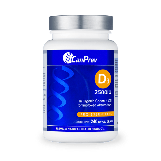 CanPrev D3 2500IU MCT Base 240 Softgels 