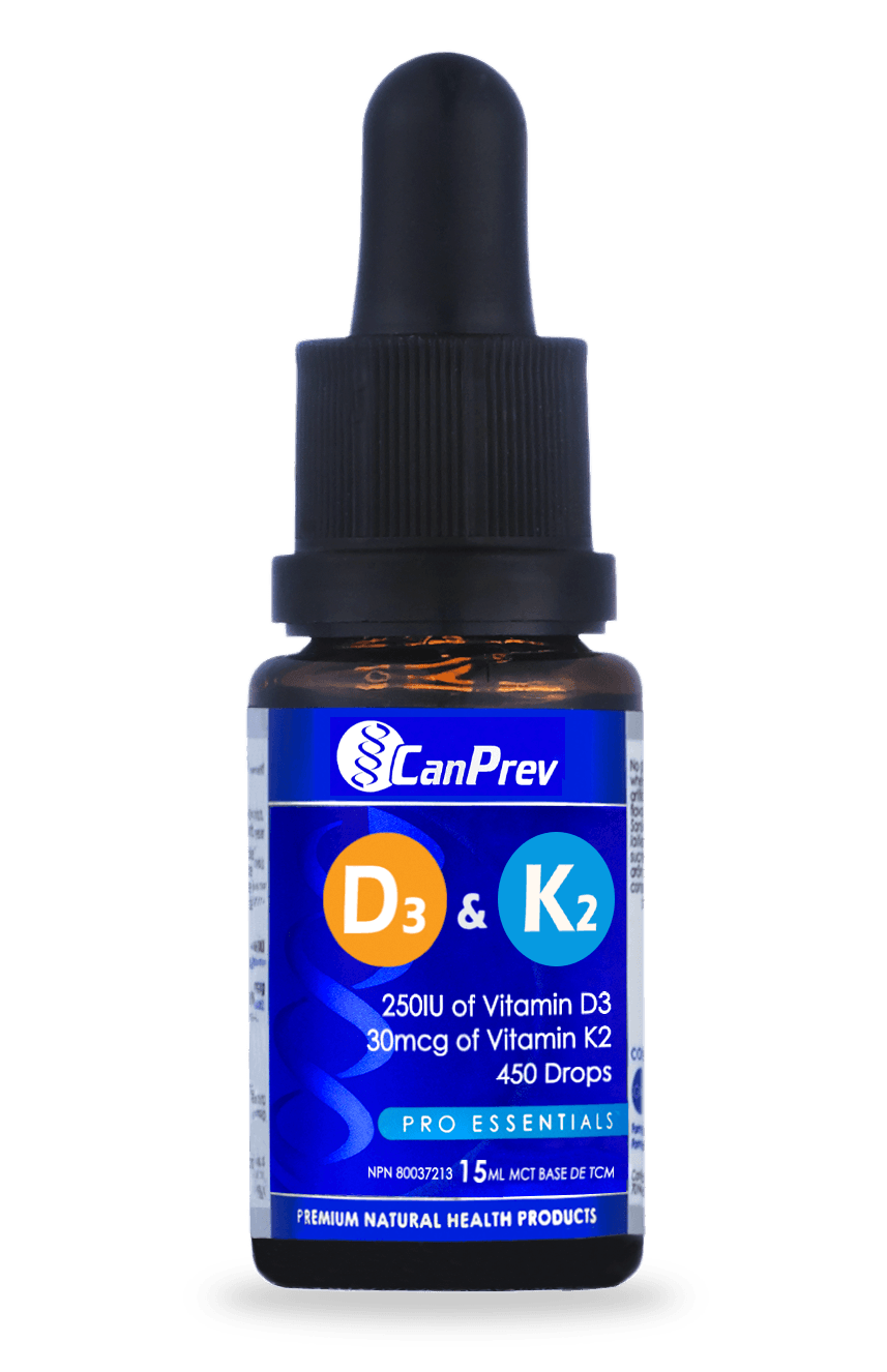 CanPrev D3 & K2 Drops MCT base 15mL - Wellness Supplement