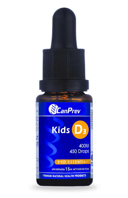 CanPrev D3 Drops Kids 400IU MCT base 15mL - Wellness Supplement