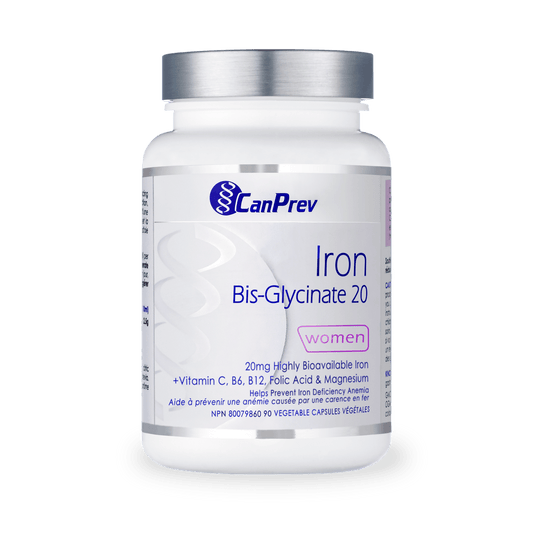 CanPrev Iron Bis-Glycinate 20 90 Veg Capsules - Wellness Supplement