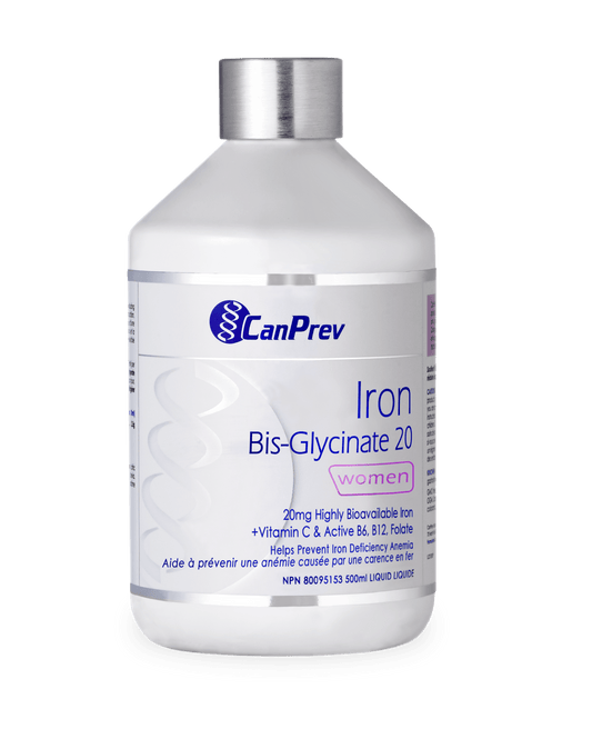 CanPrev Iron Bis-Glycinate 20 Liquid 500mL - Wellness Supplement