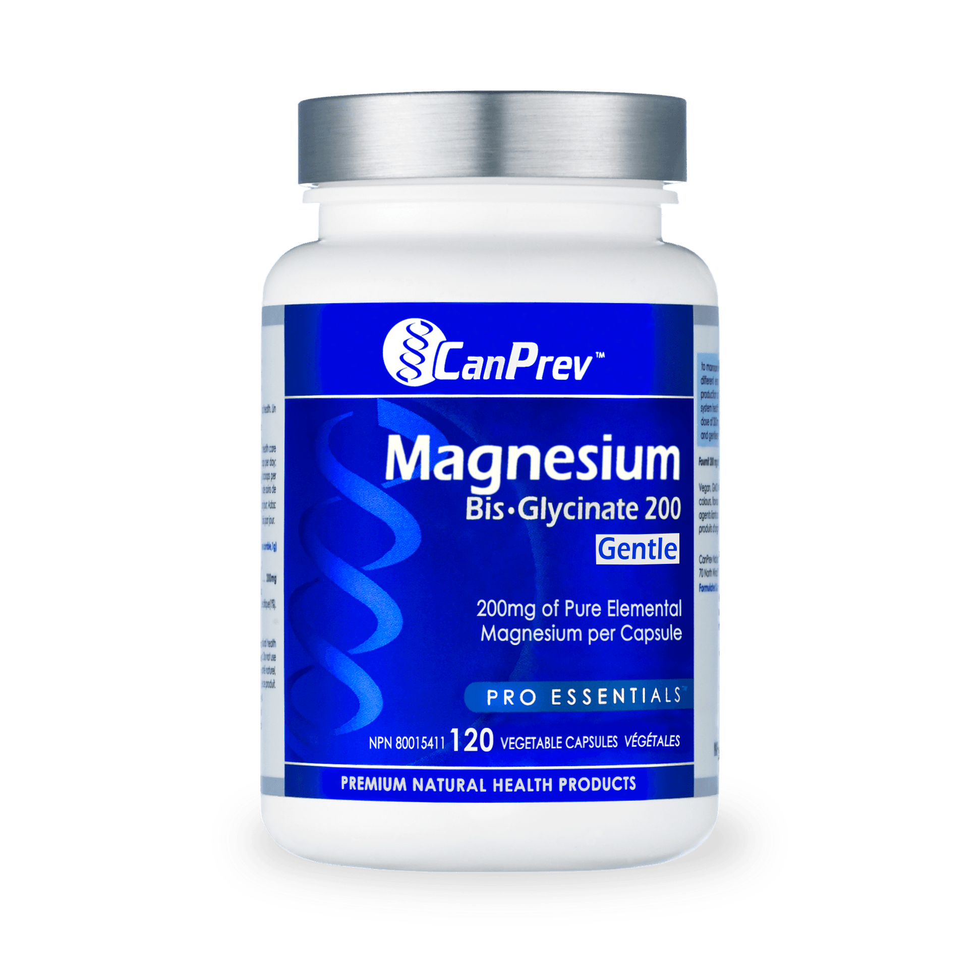 CanPrev Magnesium Bis-Glycinate 200 Gentle 120 Veg Capsules 