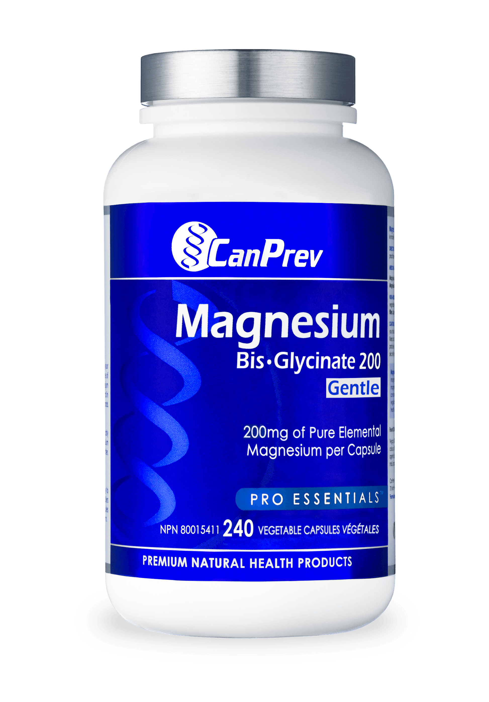 CanPrev Magnesium Bis-Glycinate 200 Gentle 240 Veg Capsules 