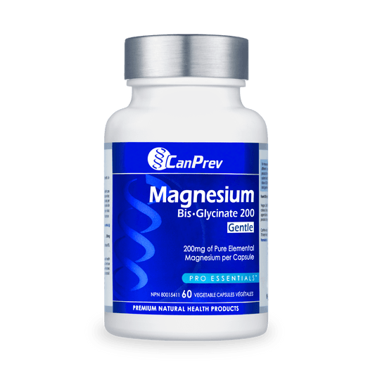 CanPrev Magnesium Bis-Glycinate 200 Gentle 60 Veg Capsules - Wellness Supplement