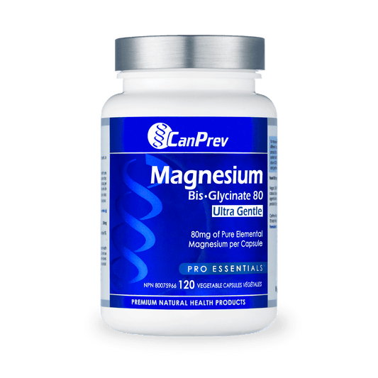 CanPrev Magnesium Bis-Glycinate 80 Ultra Gentle 120 Veg Capsules - Wellness Supplement