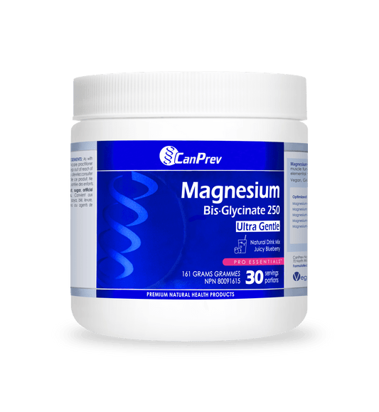CanPrev Magnesium Bis-Glycinate Drink Mix Juicy Blueberry 161g - Wellness Supplement