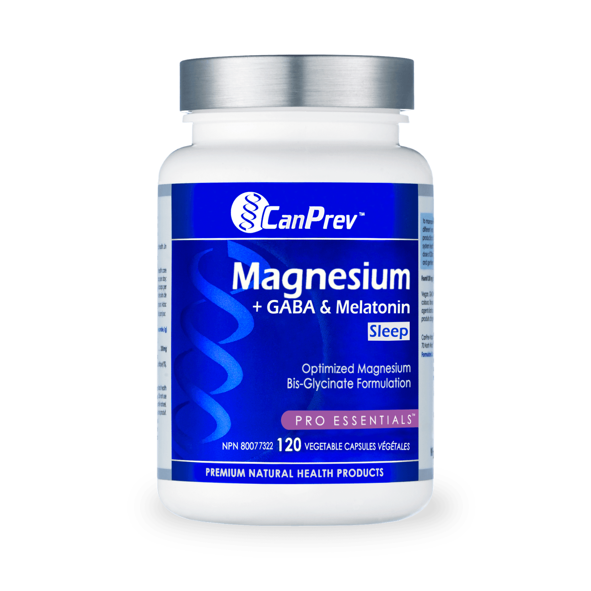 CanPrev Magnesium Sleep + GABA & Melatonin 120 Veg Capsules - Wellness Supplement