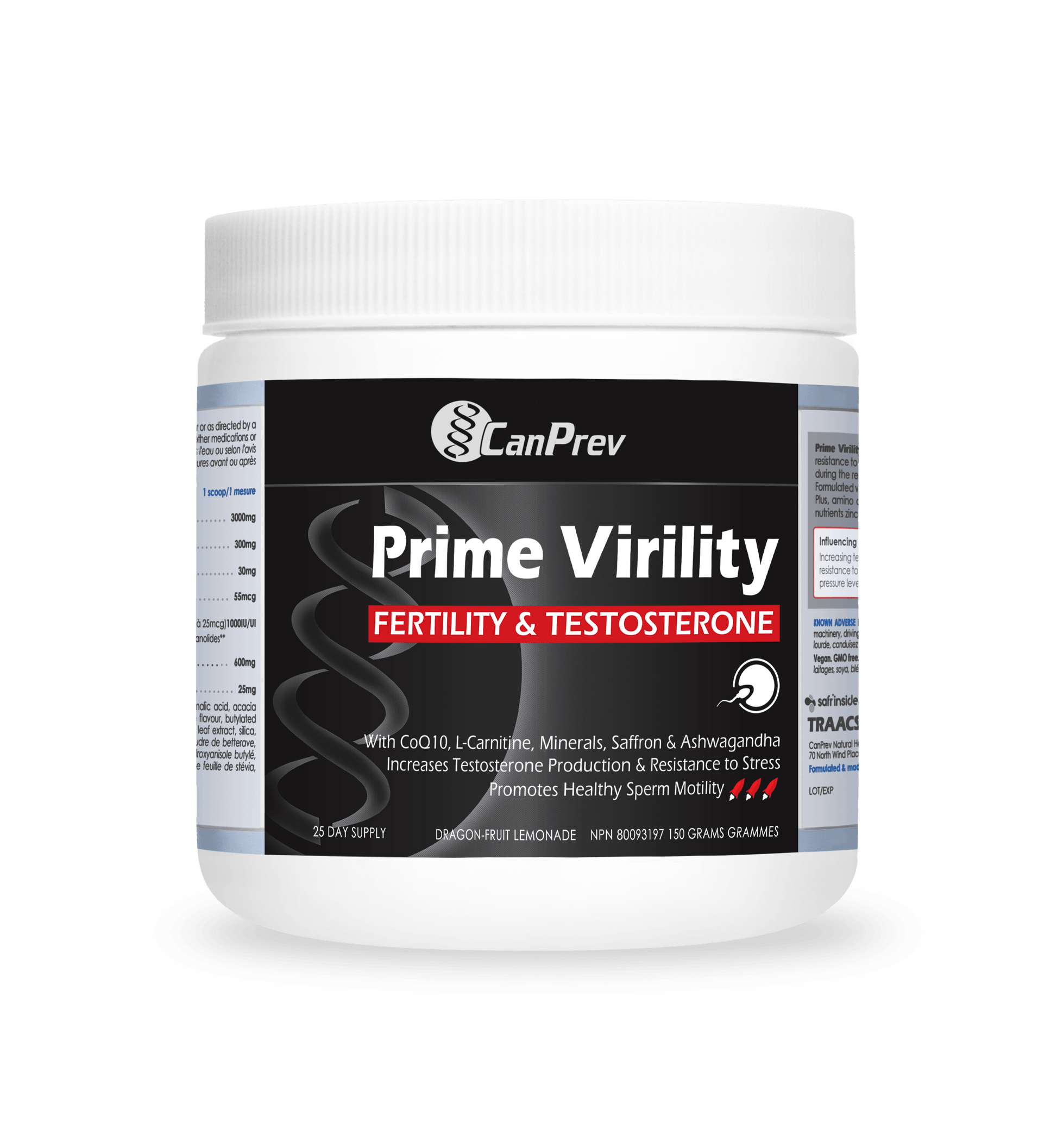 CanPrev Prime Virility Fertility & Testosterone 150g - Wellness Supplement