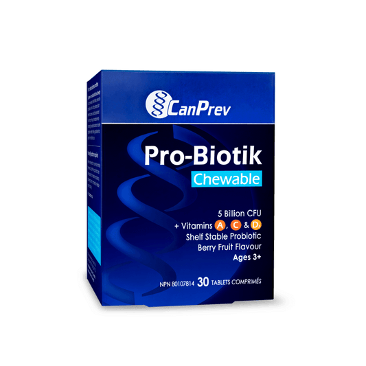 CanPrev Pro-Biotik + A, C & D3 Chewable 30 Tablets - Wellness Supplement