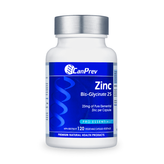 CanPrev Zinc Bis-Glycinate 25 120 Veg Capsules - Wellness Supplement