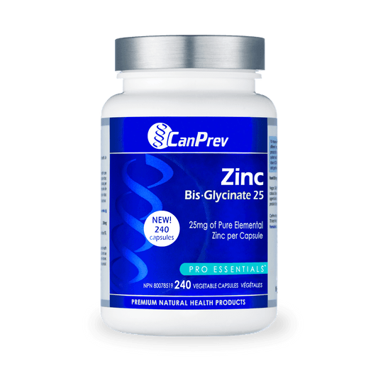 CanPrev Zinc Bis-Glycinate 25 240 Veg Capsules - Wellness Supplement