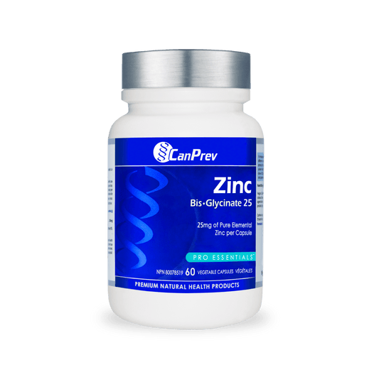 CanPrev Zinc Bis-Glycinate 25 60 Veg Capsules - Wellness Supplement