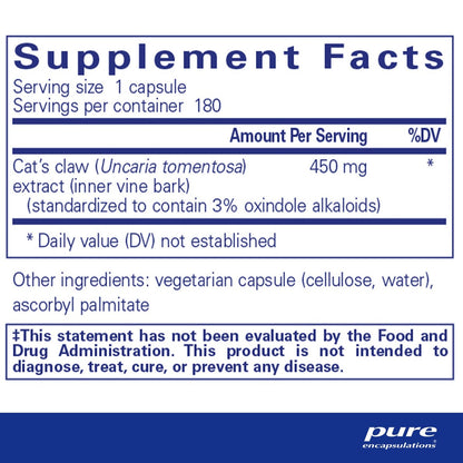 Pure Encapsulations Cat's Claw 180 Capsules