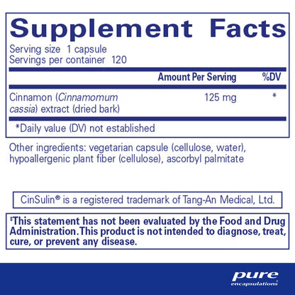 Pure Encapsulations Cinnamon WS 120 Capsules