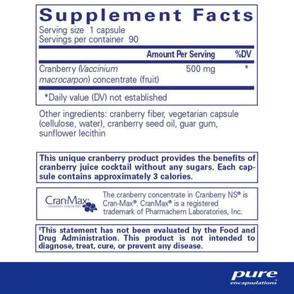 Pure Encapsulations Cranberry NS 90 Capsules