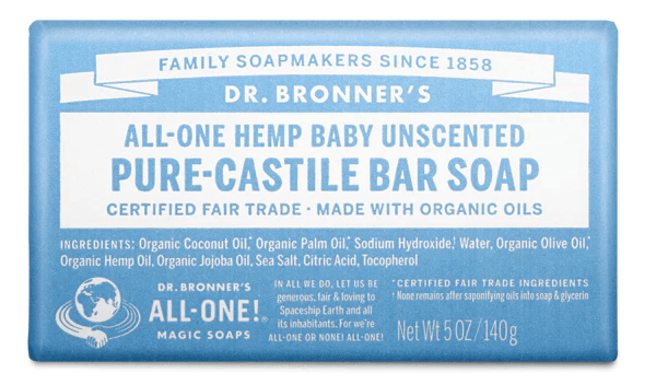 Dr. Bronner's Baby-Unscented Bar Soap 140g