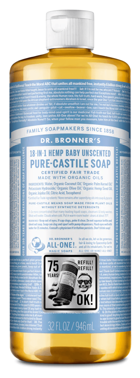Dr. Bronner's Baby-Unscented Pure-Castile Liquid 946ml