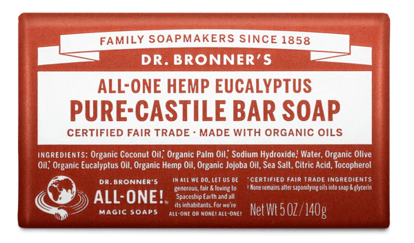 Dr. Bronner's Eucalyptus Pure-Castile Bar Soap 140g