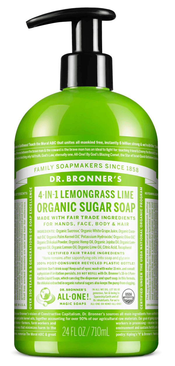 Dr. Bronner's Lemongrass Lime Organic Sugar Soap 710ml