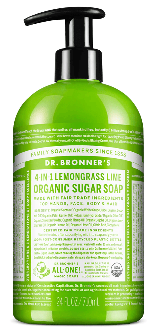 Dr. Bronner's Lemongrass Lime Organic Sugar Soap 710ml