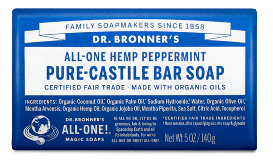 Dr. Bronner's Peppermint Pure-Castile Bar Soap 140g