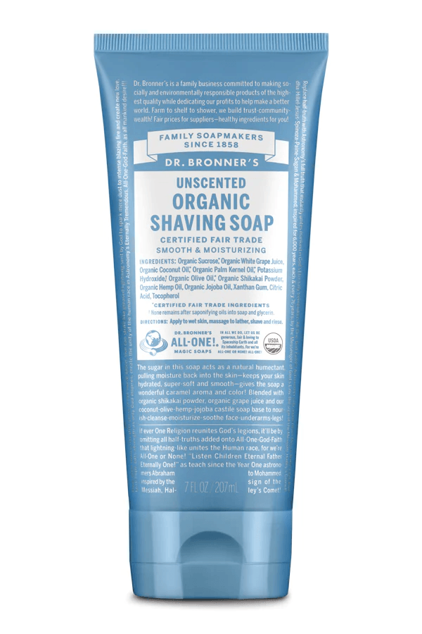 Dr. Bronner's Unscented Organic Shaving Soap 207ml